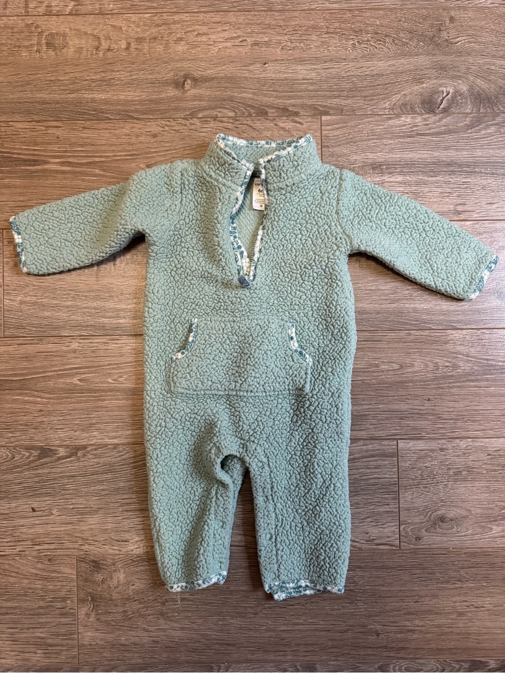 Carter's Sage Green Sherpa One-Piece Footie